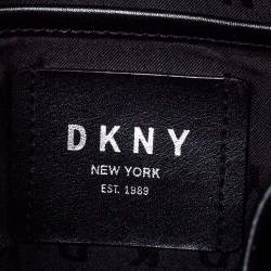 DKNY Black Leather Zip Satchel