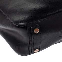 DKNY Black Leather Zip Satchel