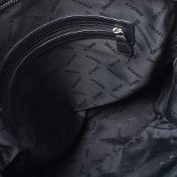 Pre Owned DKNY Black Grain Leather Two Way Backpack