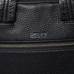 Pre Owned DKNY Black Grain Leather Two Way Backpack