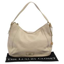 Pre Owned DKNY White Leather Hobo