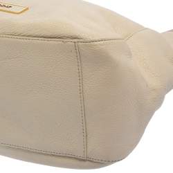 Pre Owned DKNY White Leather Hobo