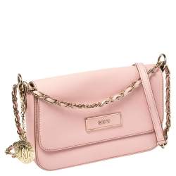 مملوكة مسبقًا DKNY Pink Leather Bryant Park Flap Crossbody Bag