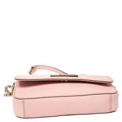 مملوكة مسبقًا DKNY Pink Leather Bryant Park Flap Crossbody Bag