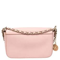 مملوكة مسبقًا DKNY Pink Leather Bryant Park Flap Crossbody Bag