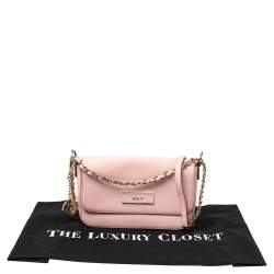 مملوكة مسبقًا DKNY Pink Leather Bryant Park Flap Crossbody Bag