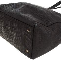 DKNY Grey Crocodile Embossed Leather Tote