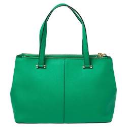 مملوكة مسبقًا حقيبة دي كي أن واي دونا كاران جلد أخضر بسحاب مزدوج