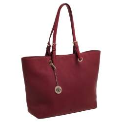 Pre Owned DKNY Red Leather Dona Karan Tote
