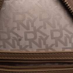 DKNY Beige/Brown Signature Coated Canvas and Leather Casey Backpack