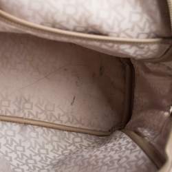 DKNY Beige/Brown Signature Coated Canvas and Leather Casey Backpack