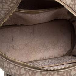 DKNY Beige/Brown Signature Coated Canvas and Leather Casey Backpack