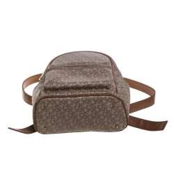 DKNY Beige/Brown Signature Coated Canvas and Leather Casey Backpack