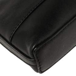 Pre Owned DKNY Black Leather Fringe Clutch