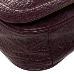 Pre Owned DKNY Purple Leather Flap Top Handle Bag
