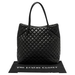 Dkny Black Quilted Leather Tote