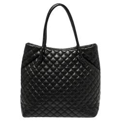 Dkny Black Quilted Leather Tote