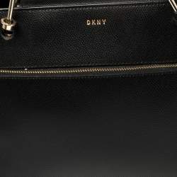 Pre Owned Dkny Black Saffiano Leather Bryant Park Front Pocket Satchel