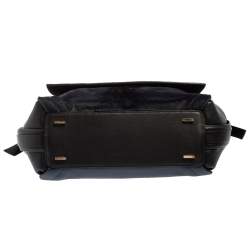 Pre Owned DKNY Blue/Black Calf Hair and Leather Greenwich Top Handle Bag