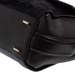 Pre Owned DKNY Blue/Black Calf Hair and Leather Greenwich Top Handle Bag