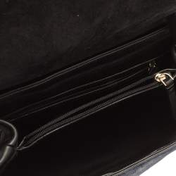 Pre Owned DKNY Blue/Black Calf Hair and Leather Greenwich Top Handle Bag