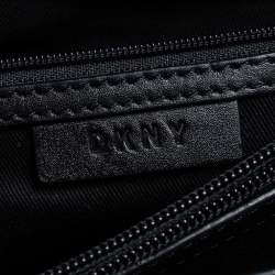 Pre Owned DKNY Blue/Black Calf Hair and Leather Greenwich Top Handle Bag