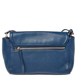 Pre Owned حقيبة كروس دي كي أن واي قلاب جلد أزرق