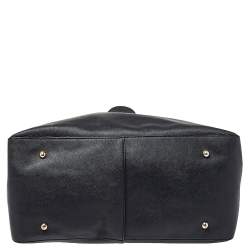 Pre Owned DKNY Black Saffiano Leather Double Zip Tote