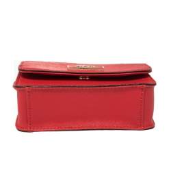 Pre Owned DKNY Red Saffiano Leather Micro Bryant Park Crossbody Bag