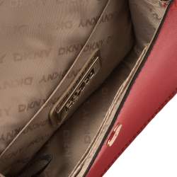 Pre Owned DKNY Red Saffiano Leather Micro Bryant Park Crossbody Bag