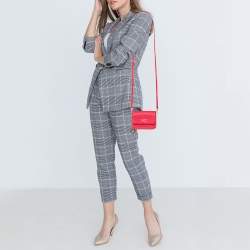 Pre Owned DKNY Red Saffiano Leather Micro Bryant Park Crossbody Bag