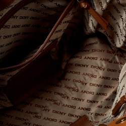Dkny Beige/Tan Signature Canvas and Leather Tote 