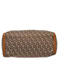 Dkny Beige/Tan Signature Canvas and Leather Tote 