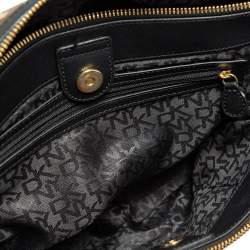 Pre Owned DKNY Monogram Canvas and Leather Double Zip Tote