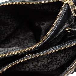 Pre Owned DKNY Monogram Canvas and Leather Double Zip Tote