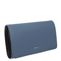 Pre Owned محفظة دى كى أن واى قلاب جلد زرقاء 