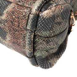 Pre Owned Dkny Multicolor Python Embossed Leather Satchel