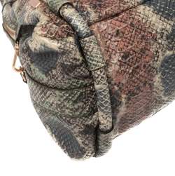 Pre Owned Dkny Multicolor Python Embossed Leather Satchel