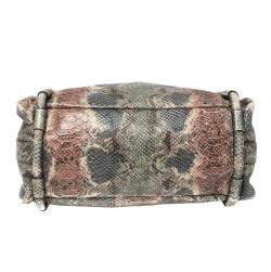 Pre Owned Dkny Multicolor Python Embossed Leather Satchel