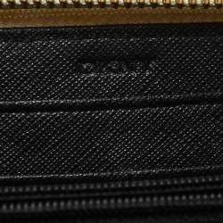 Dkny White Saffiano Leather Zip Around Continental Wallet 