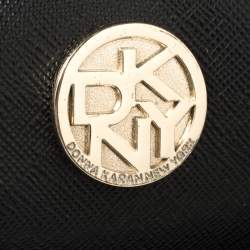 Pre Owned DKNY Navy Blue Leather Middle Zip Tote