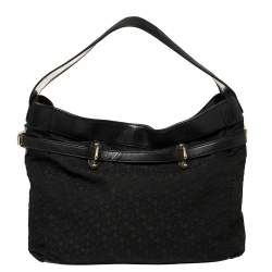 Pre Owned حقيبة كتف دي كي إن واي كانفاس بالشعار وجلد بعقدة