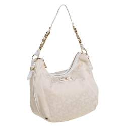 DKNY Cream Signature Canvas Hobo