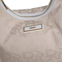 DKNY Cream Signature Canvas Hobo