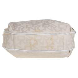 DKNY Cream Signature Canvas Hobo