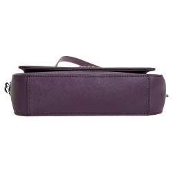 Pre Owned حقيبة كتف دي كي أن واي سلسلة قلاب جلد بنفسجي