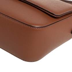 Pre Owned Dkny Tan Leather Bryant Park Crossbody Bag