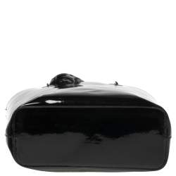 مملوكة مسبقًا Dkny Black Patent Leather Chain Shopper Tote