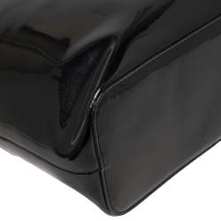 مملوكة مسبقًا Dkny Black Patent Leather Chain Shopper Tote