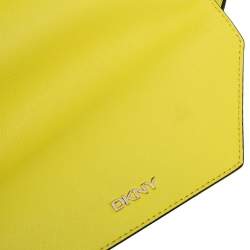 Pre Owned DKNY Yellow Leather Bryant Park Envelope Crossbody Bag